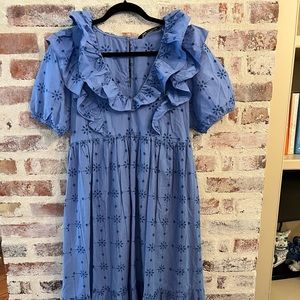 Zara midi puff sleeve dress
